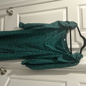 Green dress with slip long sleeeve
